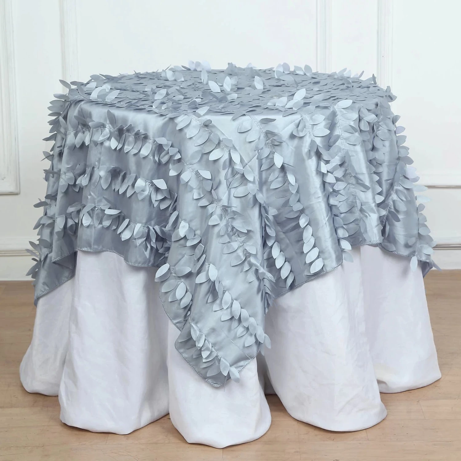 54x54 In Taffeta 3D Leaves Design Square Tablecloth - Image 13