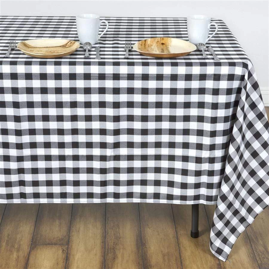 70" X 70" Square Gingham Checkered Polyester Tablecloth - Image 2