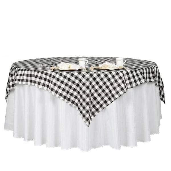 70" X 70" Square Gingham Checkered Polyester Tablecloth - Image 4