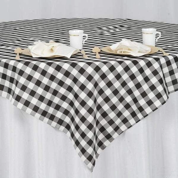 70" X 70" Square Gingham Checkered Polyester Tablecloth - Image 6