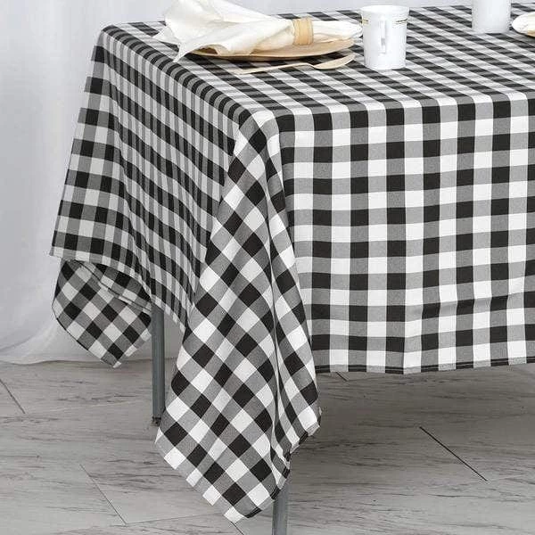 70" X 70" Square Gingham Checkered Polyester Tablecloth - Image 7