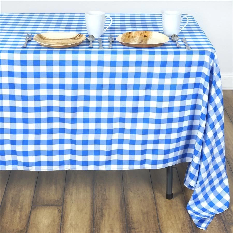 70" X 70" Square Gingham Checkered Polyester Tablecloth - Image 12