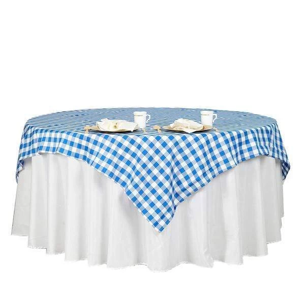 70" X 70" Square Gingham Checkered Polyester Tablecloth - Image 14