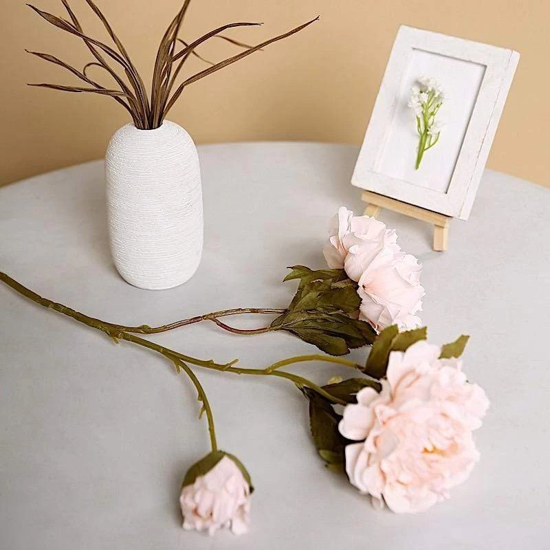 2 Pcs 29 In Long Stem Silk Peony Artificial Flowers Sprays - Image 6