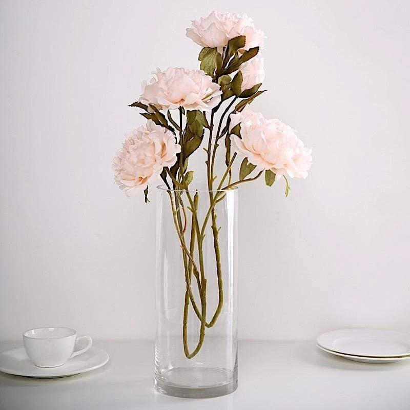 2 Pcs 29 In Long Stem Silk Peony Artificial Flowers Sprays