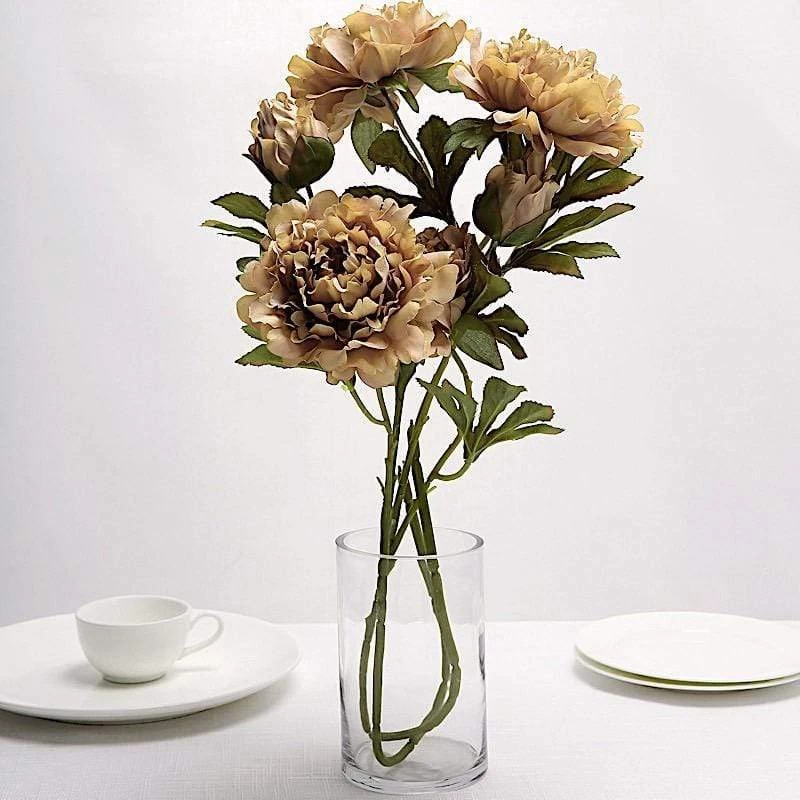 2 Pcs 29 In Long Stem Silk Peony Artificial Flowers Sprays - Image 11