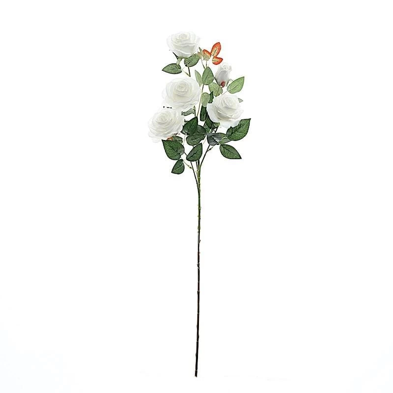 2 Pcs 33 In Long Single Stem Silk Rose Bouquets - Image 4