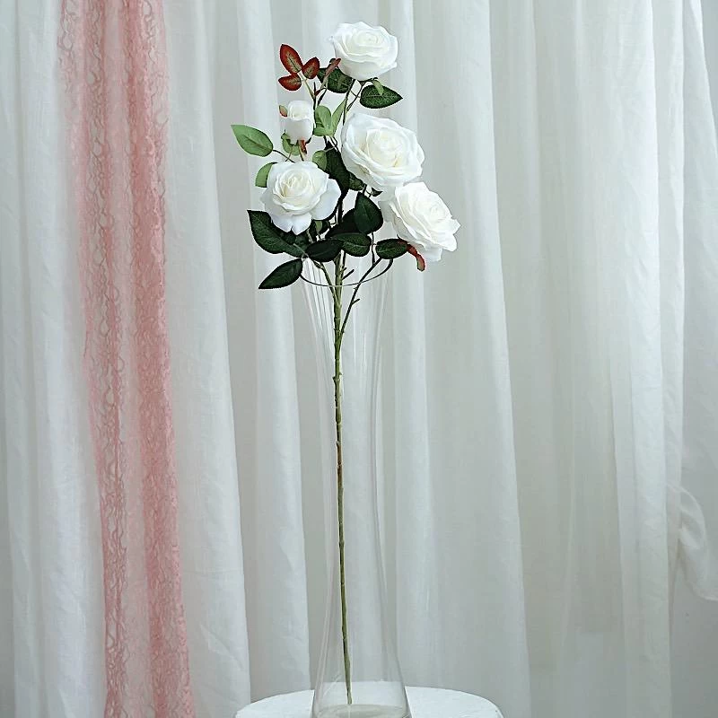 2 Pcs 33 In Long Single Stem Silk Rose Bouquets - Image 6