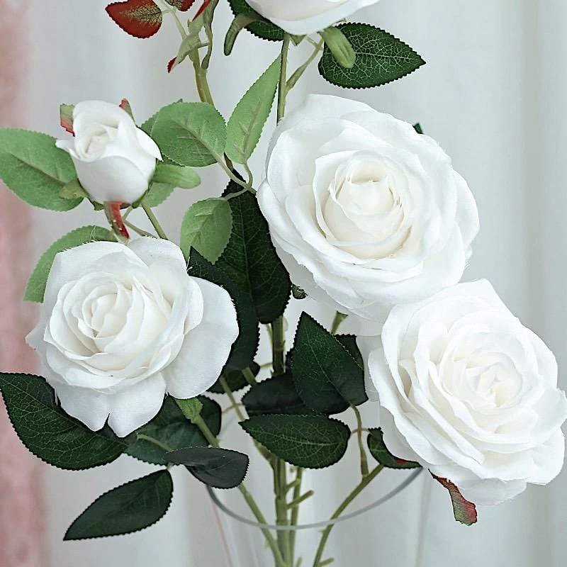 2 Pcs 33 In Long Single Stem Silk Rose Bouquets - Image 7