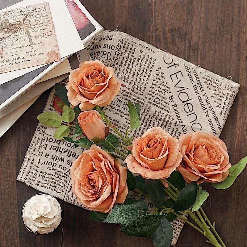 2 Pcs 33 In Long Single Stem Silk Rose Bouquets - Image 15