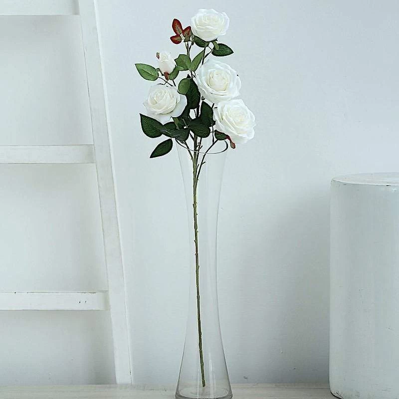 2 Pcs 33 In Long Single Stem Silk Rose Bouquets