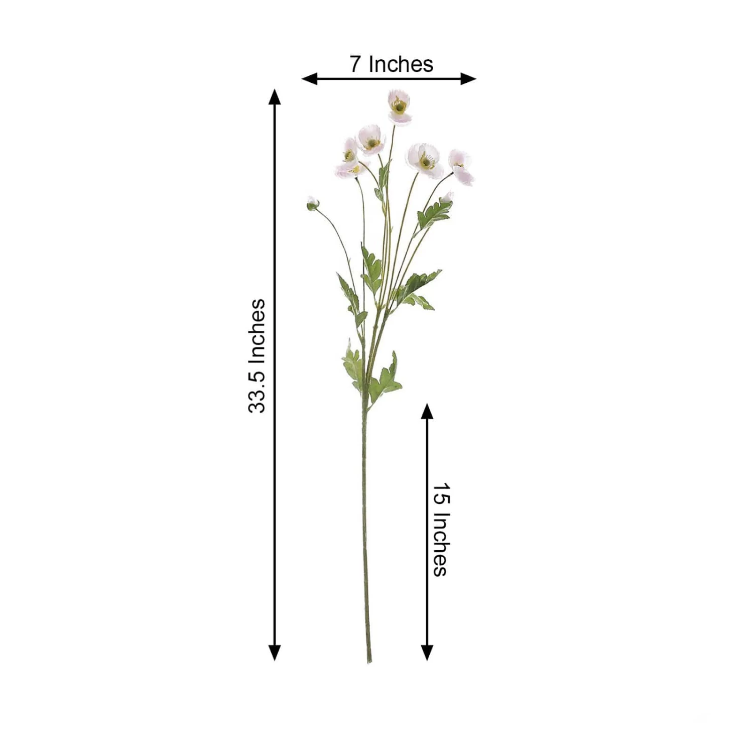 2 33 In Long Stem Silk Poppy Sprays Artificial Flower Bushes - Image 2