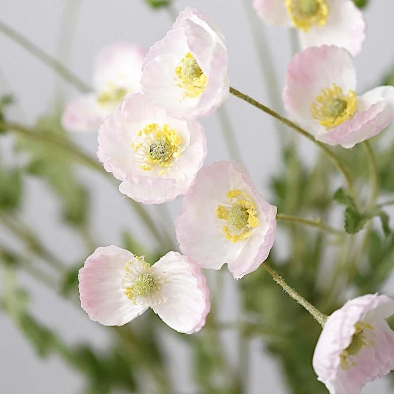 2 33 In Long Stem Silk Poppy Sprays Artificial Flower Bushes - Image 7