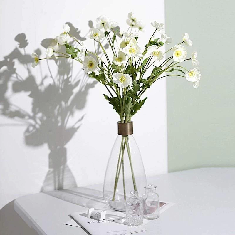 2 33 In Long Stem Silk Poppy Sprays Artificial Flower Bushes - Image 14