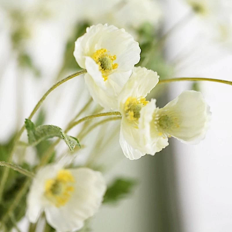 2 33 In Long Stem Silk Poppy Sprays Artificial Flower Bushes - Image 15