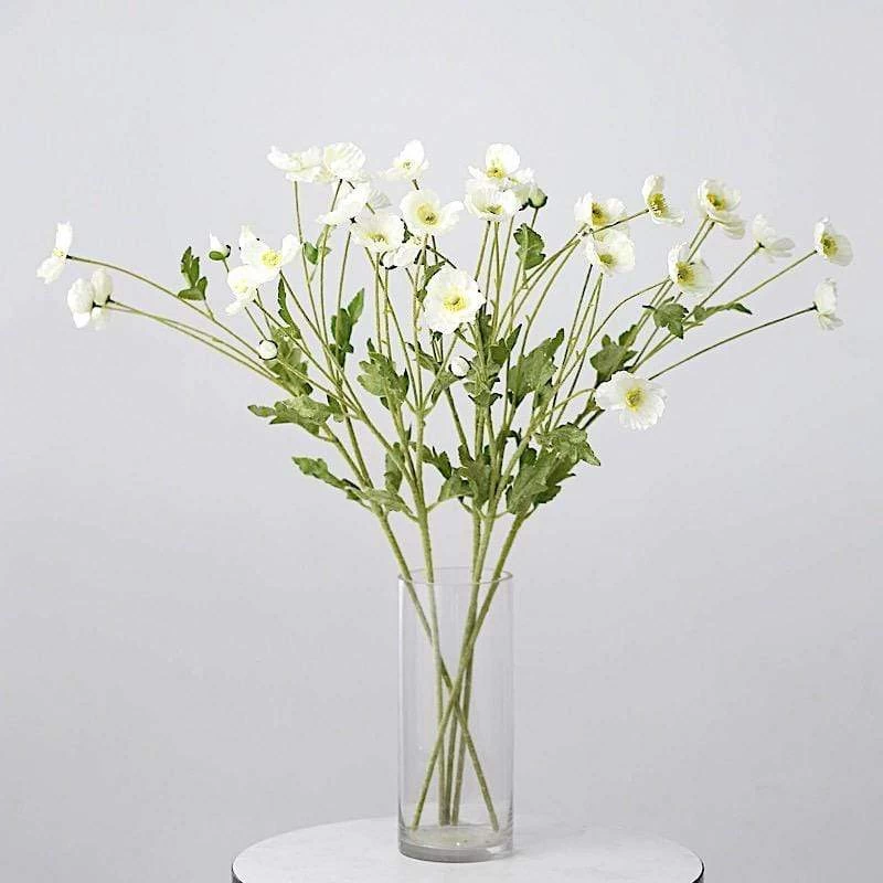 2 33 In Long Stem Silk Poppy Sprays Artificial Flower Bushes - Image 17