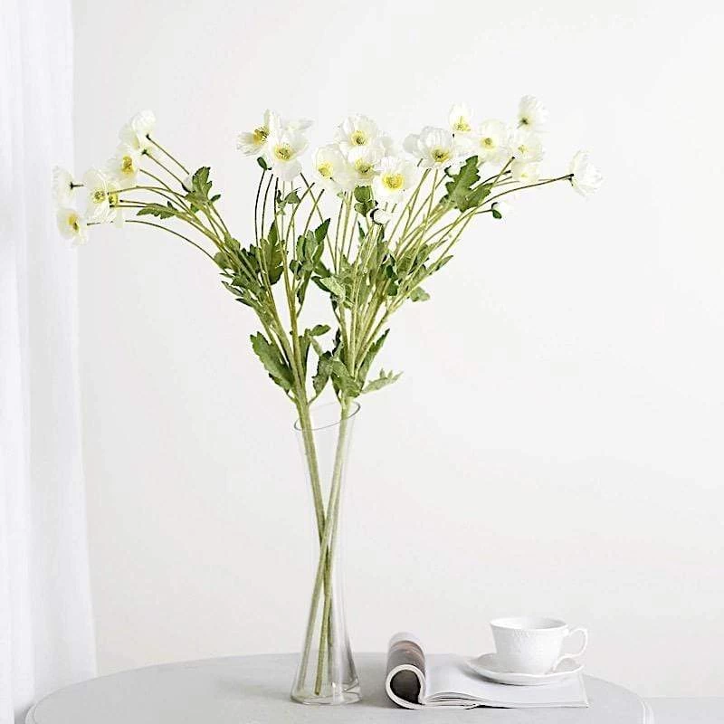 2 33 In Long Stem Silk Poppy Sprays Artificial Flower Bushes - Image 10