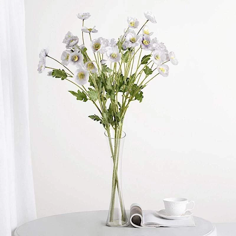 2 33 In Long Stem Silk Poppy Sprays Artificial Flower Bushes - Image 19