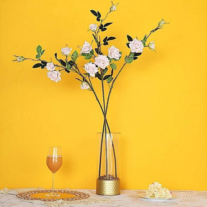 2 Pcs 38 In Long Single Stem Silk Roses Bouquets - Image 2