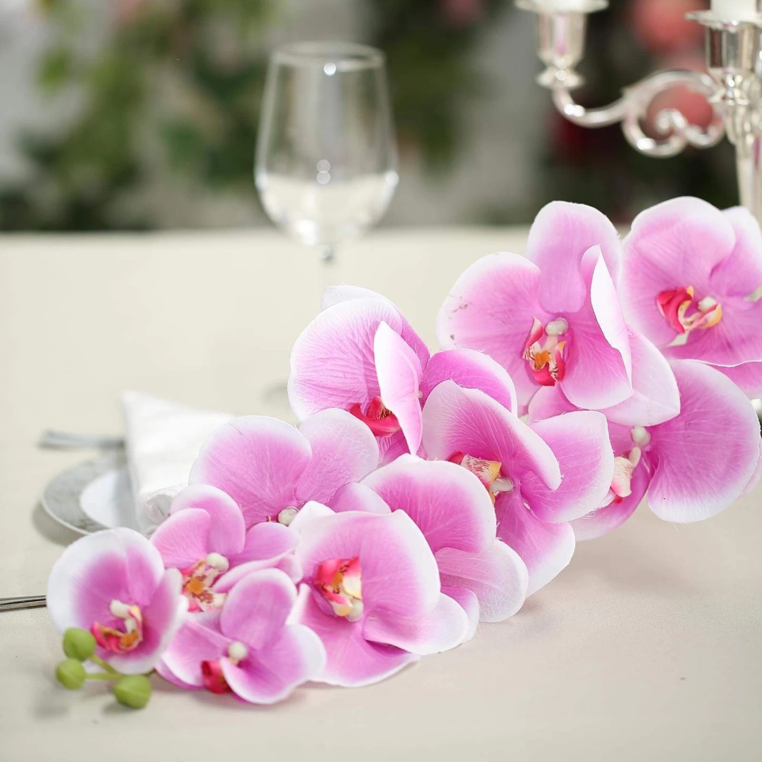 2 Pcs 40 In Tall Artificial Faux Silk Orchid Flowers Sprays Stems - Image 17