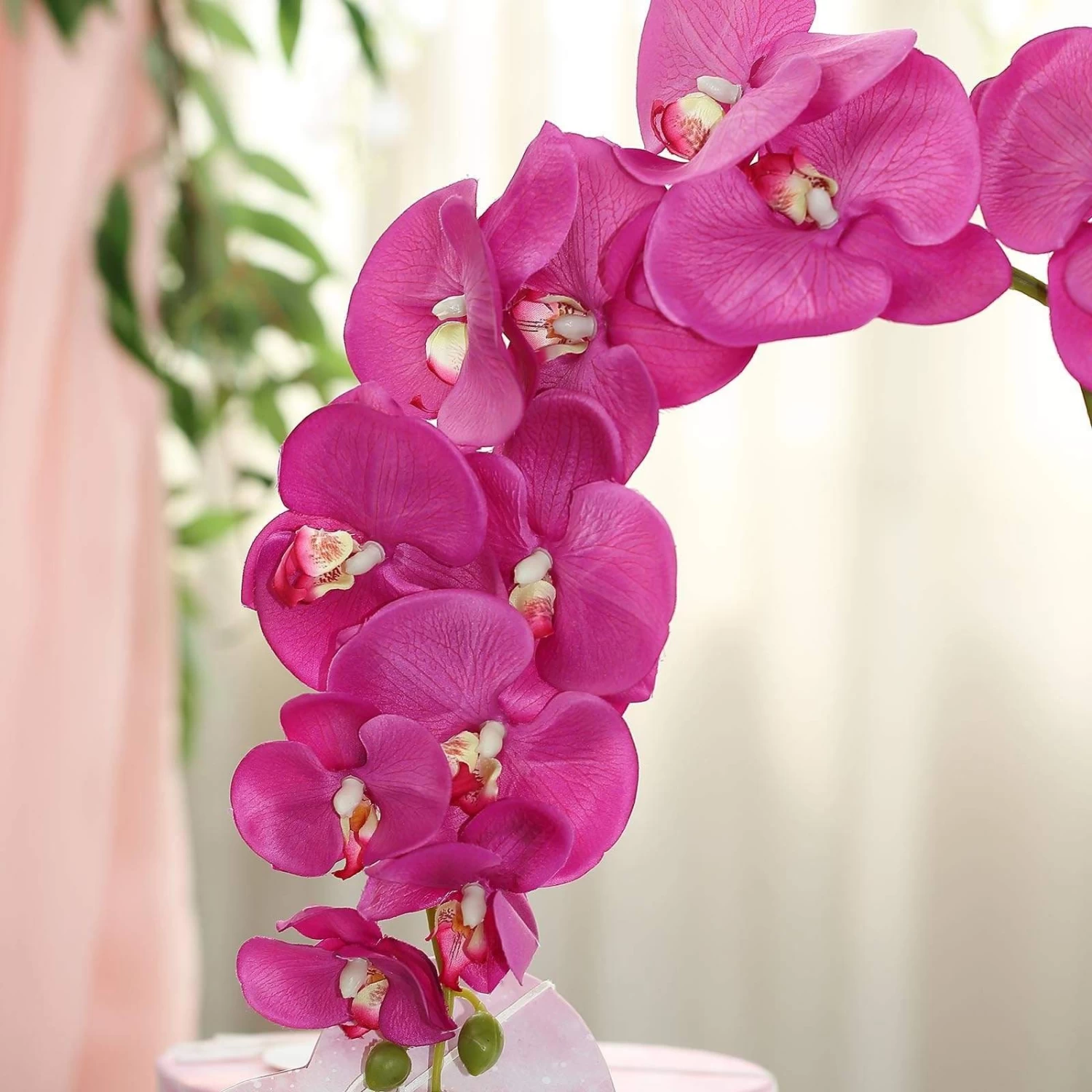 2 Pcs 40 In Tall Artificial Faux Silk Orchid Flowers Sprays Stems - Image 19