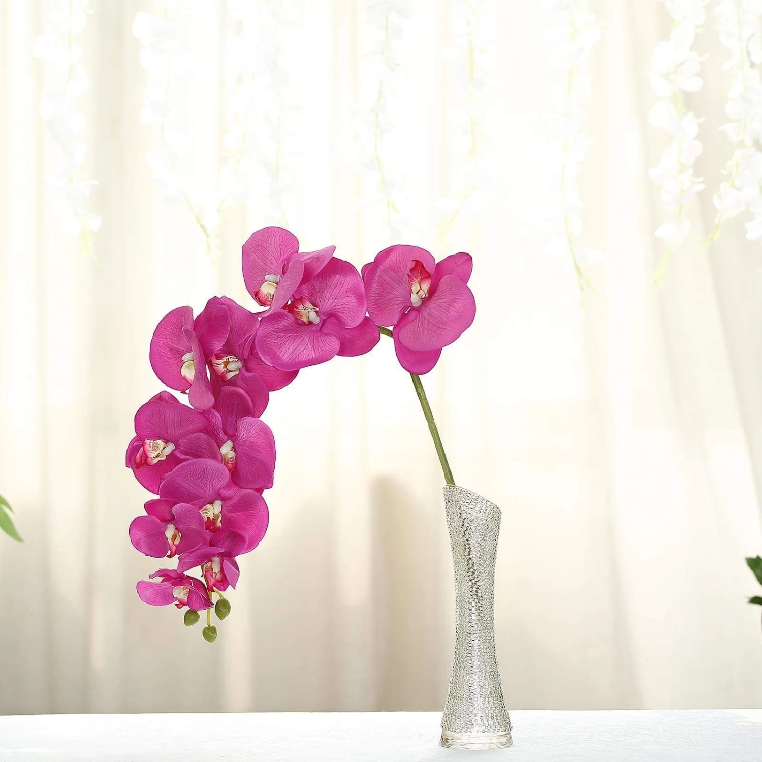 2 Pcs 40 In Tall Artificial Faux Silk Orchid Flowers Sprays Stems - Image 18
