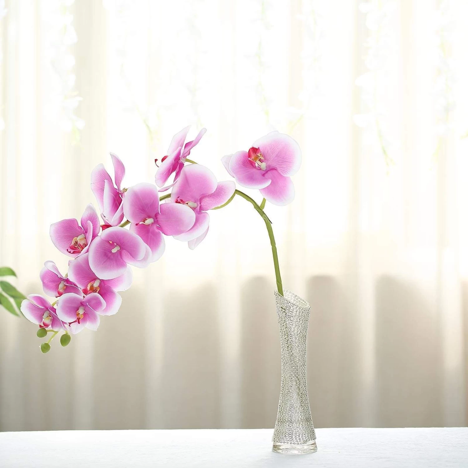 2 Pcs 40 In Tall Artificial Faux Silk Orchid Flowers Sprays Stems - Image 10
