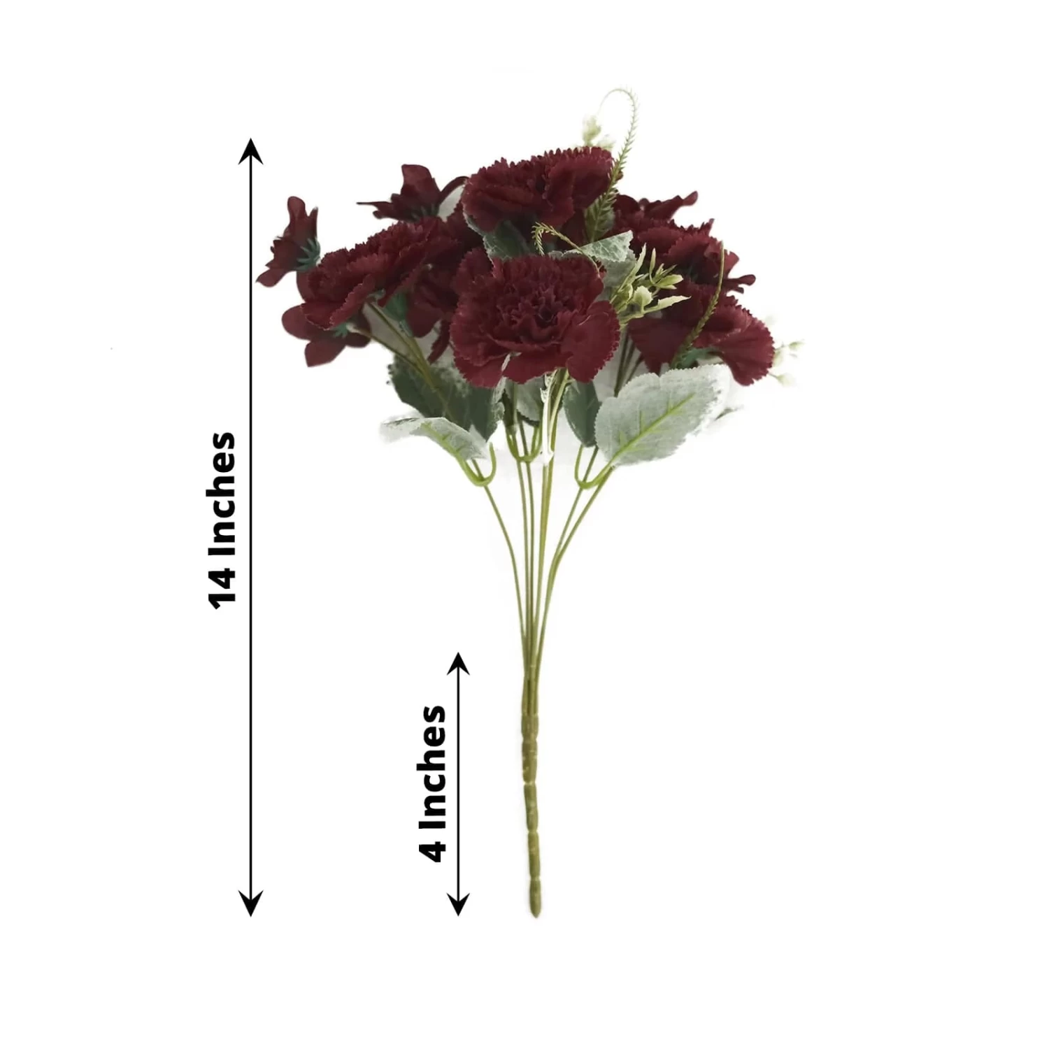 3 Bushes 14 In Artificial Flowers Silk Carnation Floral Bouquets - Image 2