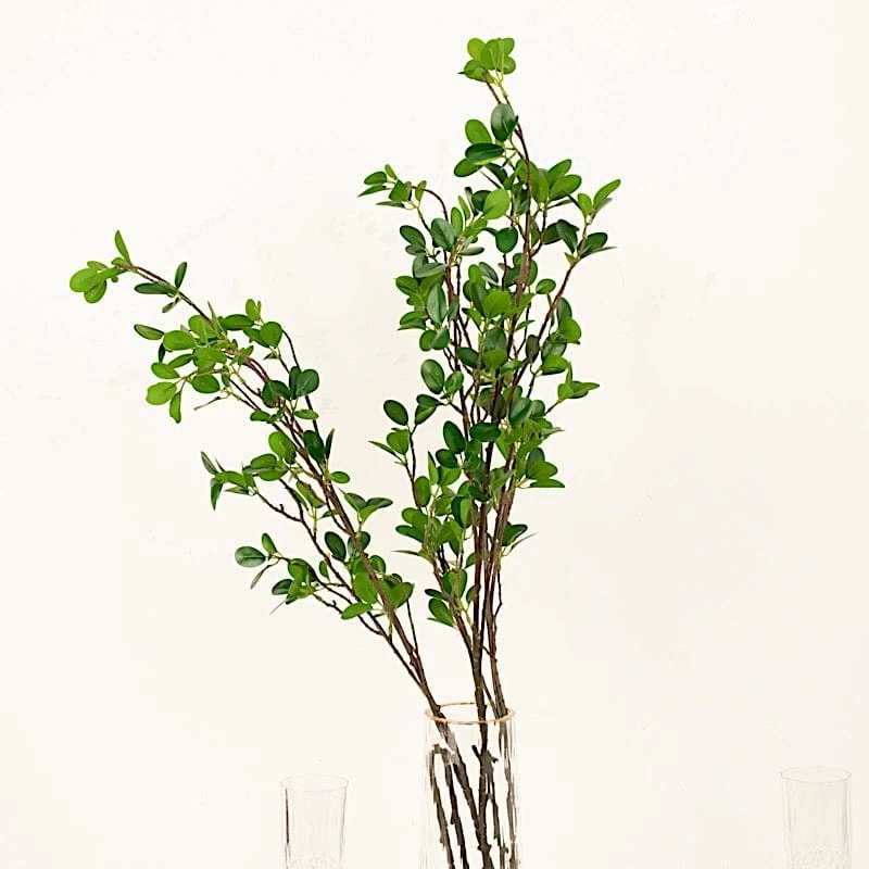 3 Green 43 In Artificial Leaves Stems Faux Greenery Plant Branches - Image 5