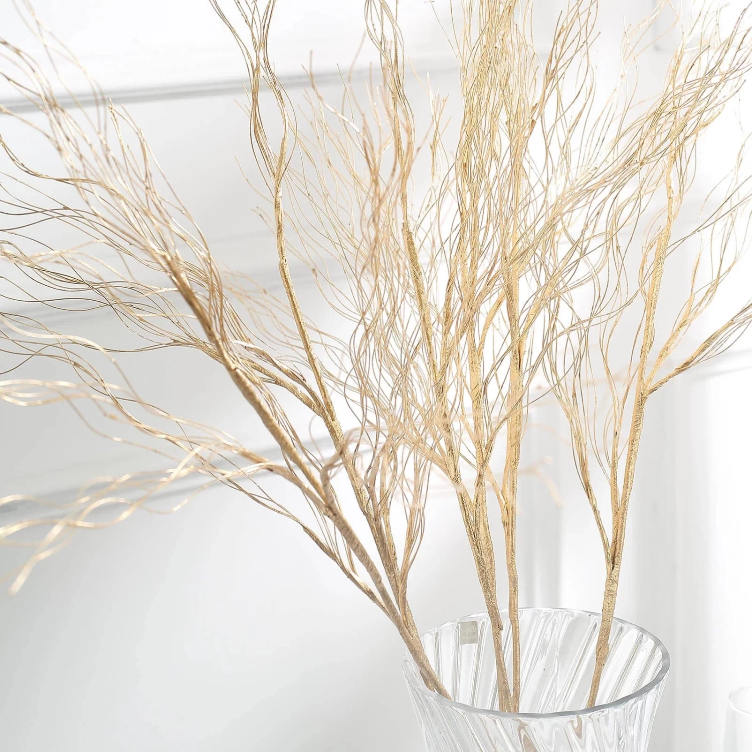 4 Metallic Gold 39" Long Stem Artificial Twigs Bendable Willow Sprays - Image 3