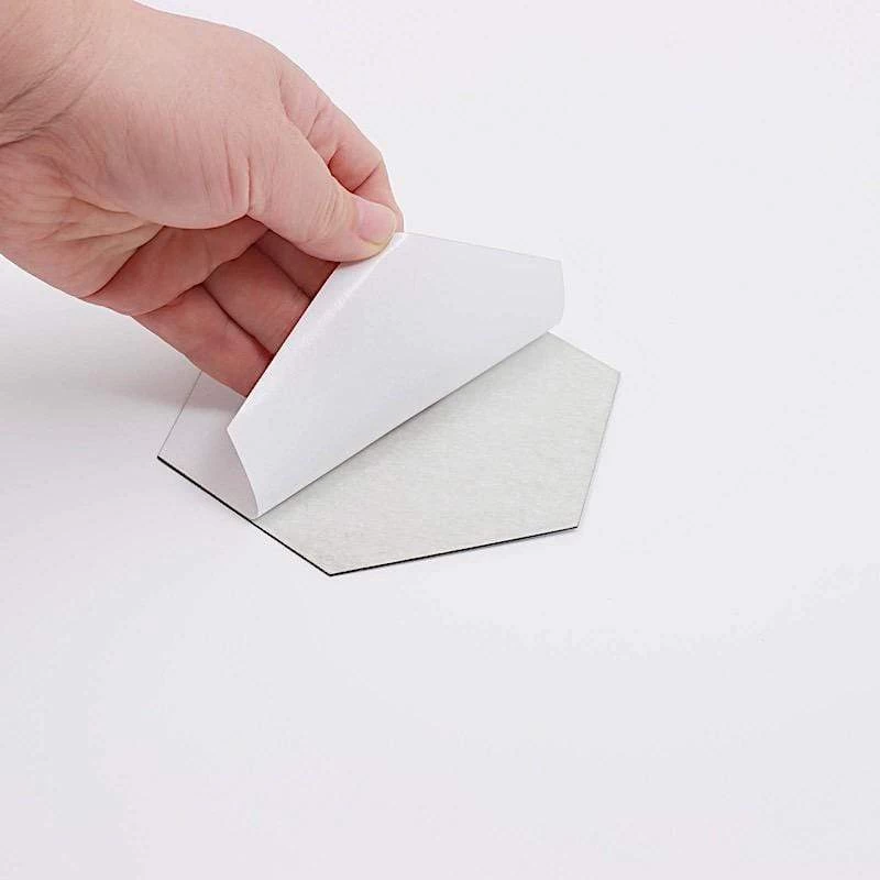 12 Silver Hexagon Mirror Stickers Acrylic Removable Wall Decals - Image 11