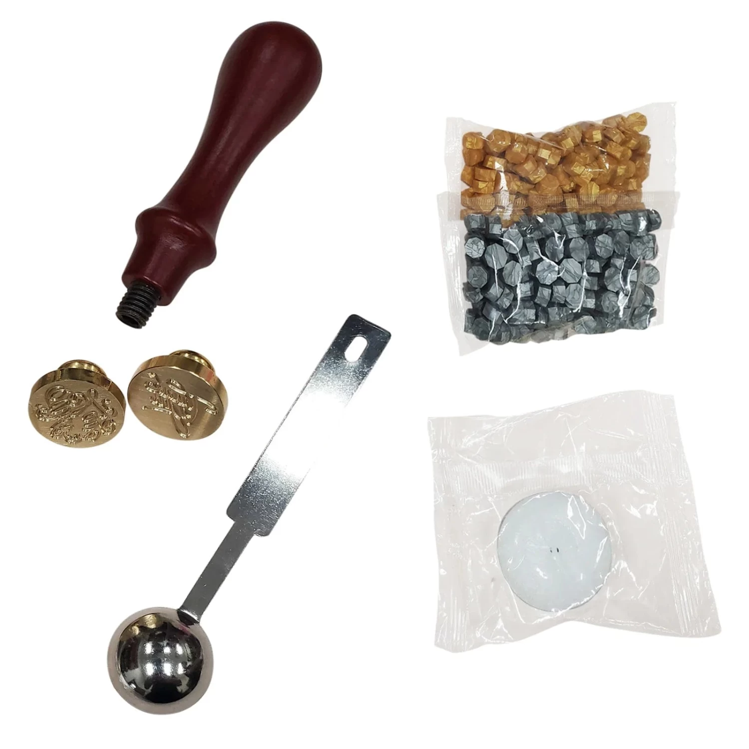 Gold And Silver With Love And Thank You Envelope Wax Seal Stamp Set - Image 3