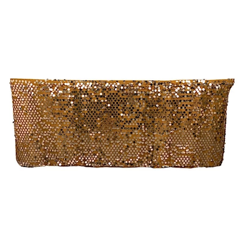 21 Feet Big Payette Sequin With Satin Dual Layered Table Skirt - Image 17
