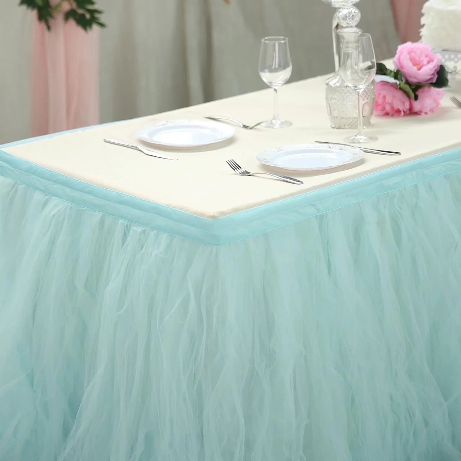 Tutu Multi Layers Tulle Table Skirt - Image 13
