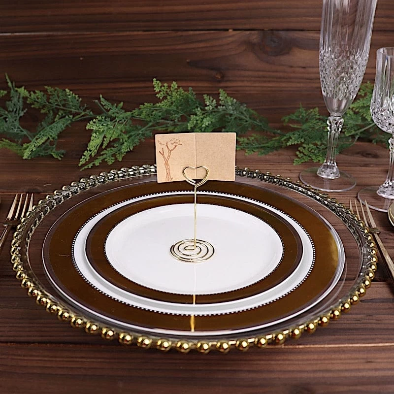 10 Gold 3.5 In Metal Table Number Sign Holder Stands Heart Place Card Clips - Image 6