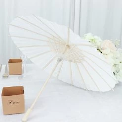 4 White 16 In Paper Parasol Decorative Umbrellas Party Favors