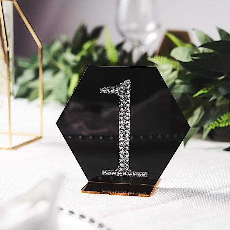 5 5 In Hexagon Table Numbers Sign Holders Acrylic Stands - Image 3