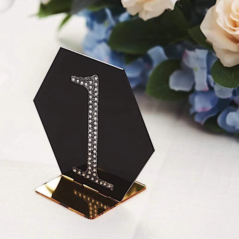 5 5 In Hexagon Table Numbers Sign Holders Acrylic Stands - Image 4