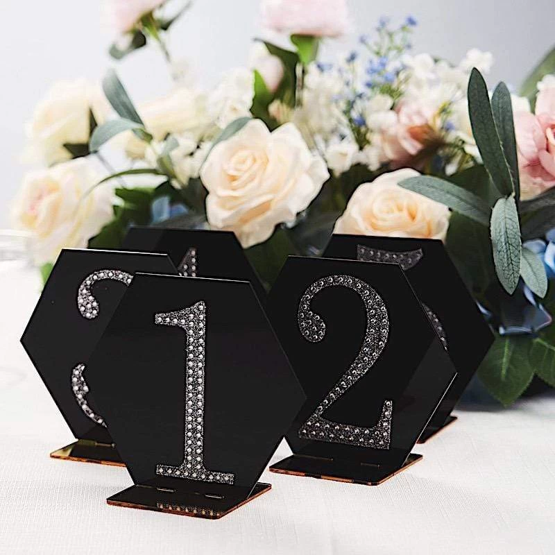 5 5 In Hexagon Table Numbers Sign Holders Acrylic Stands - Image 6