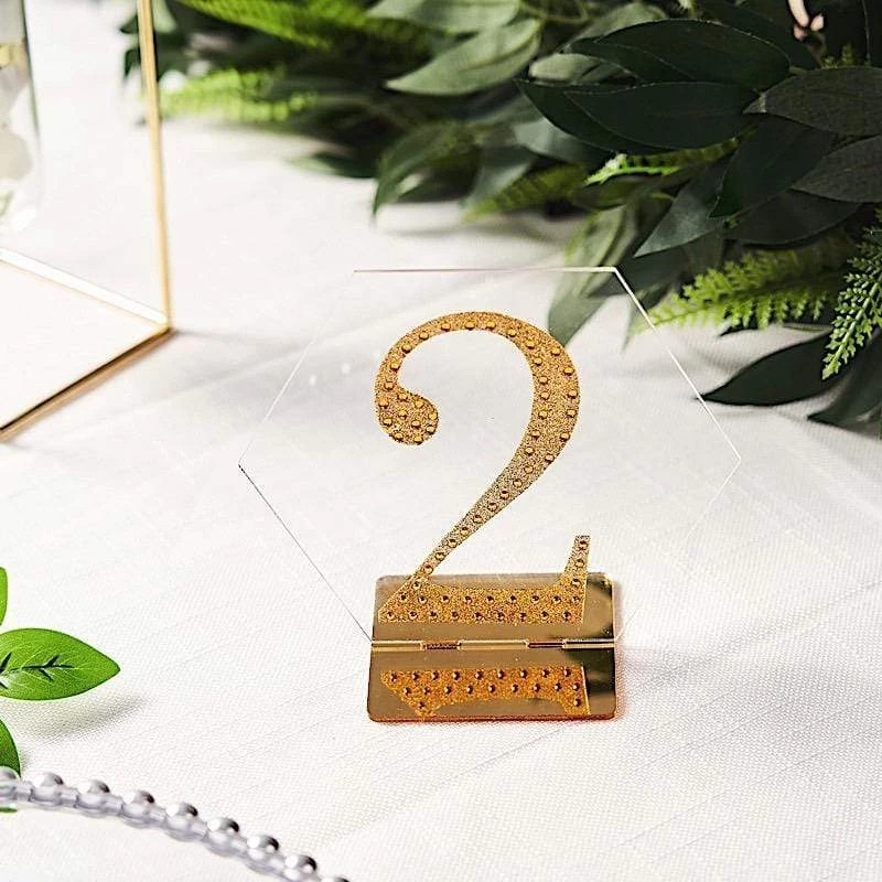 5 5 In Hexagon Table Numbers Sign Holders Acrylic Stands - Image 12