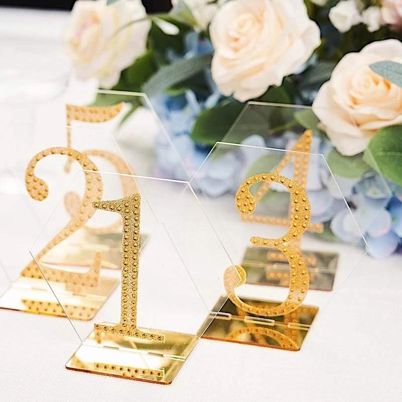 5 5 In Hexagon Table Numbers Sign Holders Acrylic Stands - Image 15