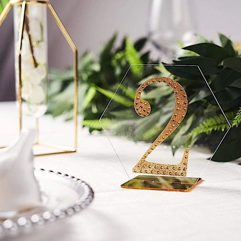 5 5 In Hexagon Table Numbers Sign Holders Acrylic Stands - Image 17