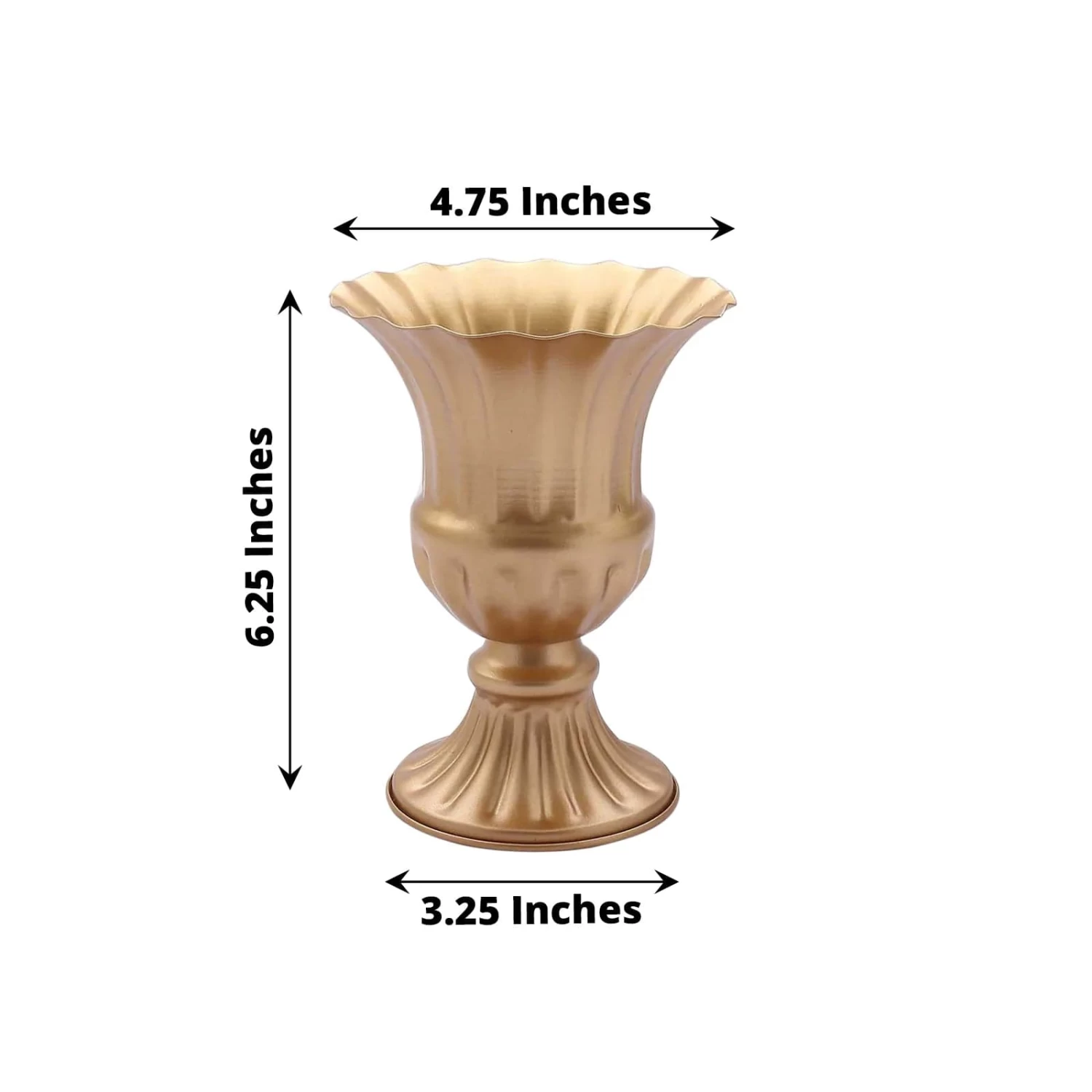 2 Gold 6 In Mini Compote Vases Trumpet Style Flower Pedestals Pots - Image 4