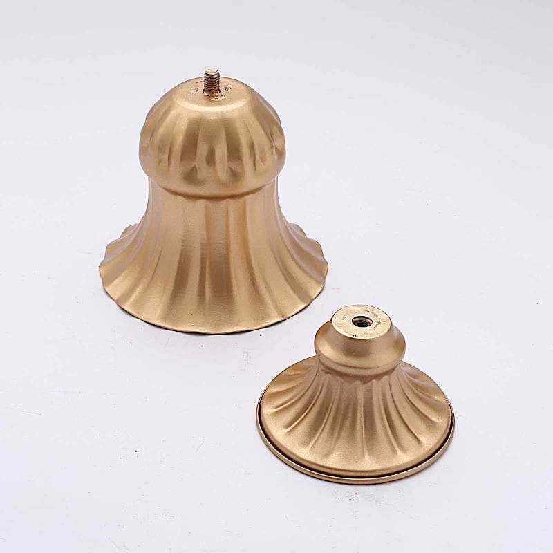 2 Gold 6 In Mini Compote Vases Trumpet Style Flower Pedestals Pots - Image 8