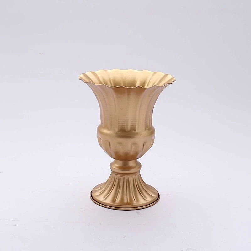 2 Gold 6 In Mini Compote Vases Trumpet Style Flower Pedestals Pots - Image 9
