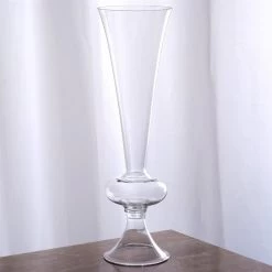 4 Pcs 15" Tall Clear Glass Trumpet Centerpiece Vases