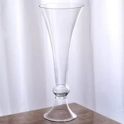 4 Pcs Clear Glass Trumpet Centerpiece Vases