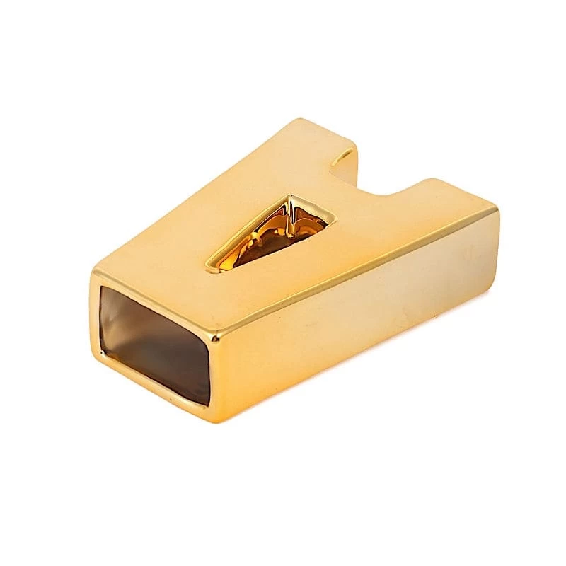 6 In Gold Metallic Letters And Symbols Ceramic Flower Vase Centerpiece - Image 11