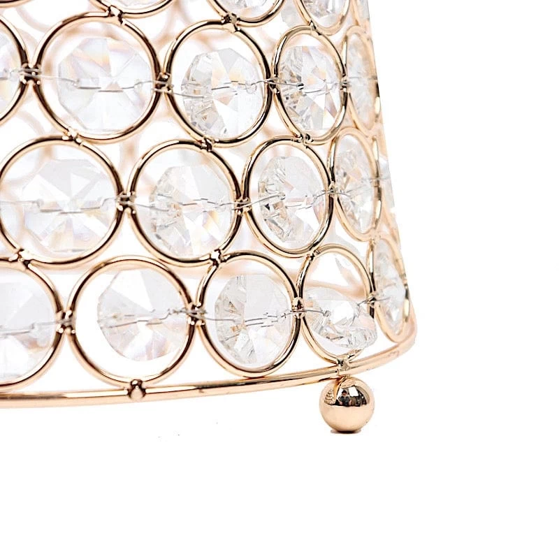 Gold 36 In Crystal Beaded Metal Hurricane Flower Vase Centerpiece - Image 8