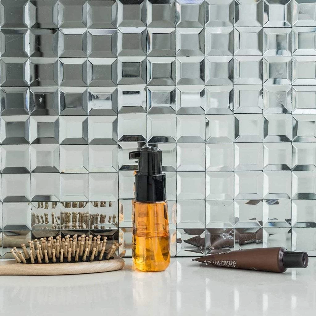 12x12" Wide 10 Pcs Mirror Mosaic Tiles Wall Panels - Image 2